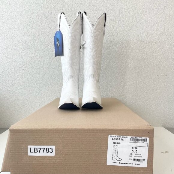 Lane MEGAN MORONEY Smokeshow Womens Cowboy Boots 5 White Western Cowgirl Tall - Picture 13 of 14